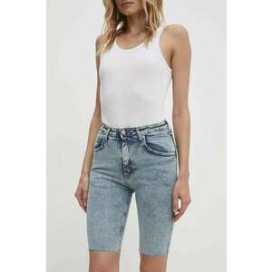 Answear Lab pantaloni scurti jeans femei, neted, high waist imagine