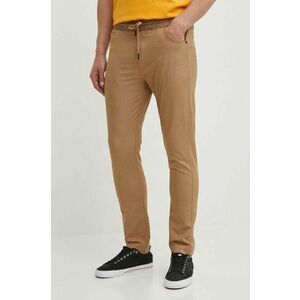 Picture pantaloni Crusy barbati, culoarea bej, drept, MJS063 imagine