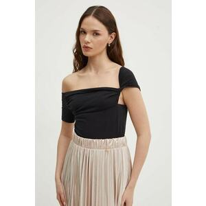 Sisley bluza femei, culoarea negru, neted imagine