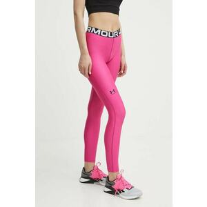 Under Armour leggins de antrenament HG Authentics culoarea roz, cu imprimeu, 1383559 imagine