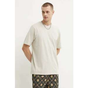 Samsoe Samsoe tricou din amestec de in SAADRIAN culoarea bej, neted, M24100073 imagine