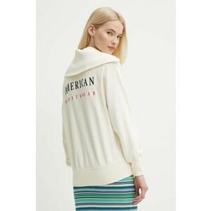 Gant hanorac de bumbac femei, culoarea bej, cu imprimeu, 4203683 imagine