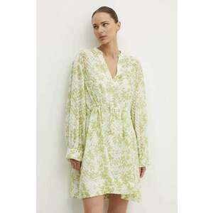 Samsoe Samsoe rochie SAAMELIE culoarea verde, mini, evazată, F24200170 imagine