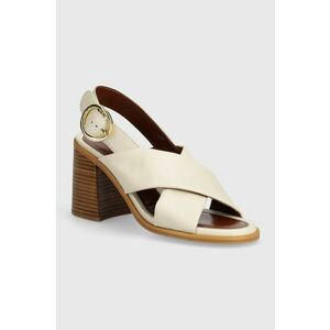 See by Chloé sandale de piele Lyna culoarea bej, SB38201A imagine