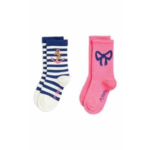 Mini Rodini sosete copii 2-pack culoarea roz imagine