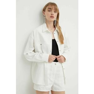 IRO camasa din bumbac femei, culoarea alb, cu guler clasic, relaxed imagine