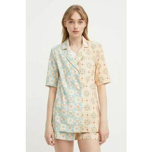 Never Fully Dressed blazer din amestec de in cu doua randuri de nasturi, modelator imagine