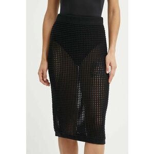 United Colors of Benetton fusta din bumbac culoarea negru, midi, drept imagine