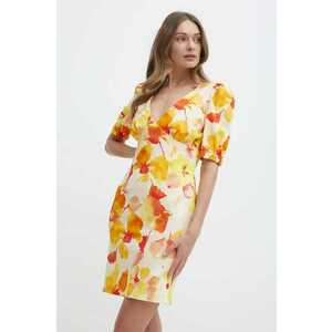 Morgan rochie RAMIN.F culoarea galben, mini, dreaptă, RAMIN.F imagine