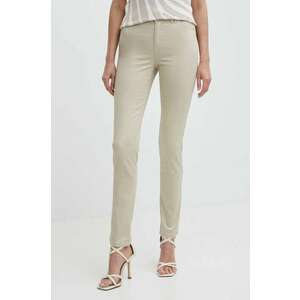Morgan pantaloni PIOUBA femei, culoarea bej, drept, high waist, PIOUBA imagine