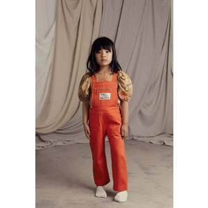 Mini Rodini salopete din bumbac pentru copii Mallorca culoarea portocaliu, cu imprimeu imagine