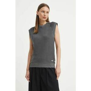 G-Star vestă din bumbac culoarea gri, uni, D24581-D575 imagine
