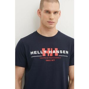 Helly Hansen tricou din bumbac culoarea albastru marin, modelator imagine