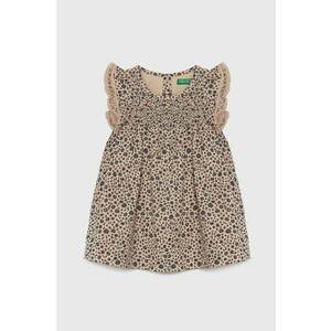 United Colors of Benetton rochie fete culoarea bej, mini, evazată imagine