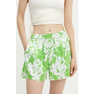 MICHAEL Michael Kors pantaloni scurti femei, culoarea verde, modelator, high waist imagine