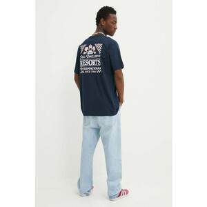 Vans tricou din bumbac barbati, culoarea albastru marin, cu imprimeu imagine