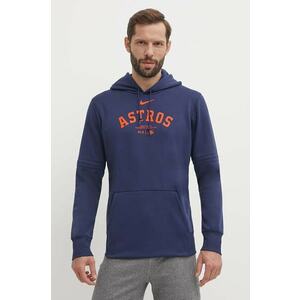 Nike bluza Houston Astros barbati, culoarea albastru marin, cu glugă, cu imprimeu imagine