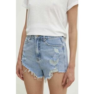 Answear Lab pantaloni scurti jeans femei, neted, high waist imagine