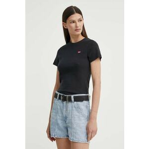 Levi's tricou din bumbac femei, culoarea negru, 000KK imagine
