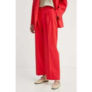 2NDDAY pantaloni 2ND Carter - Attired Suiting femei, culoarea rosu, lat, high waist, 2244160119 imagine