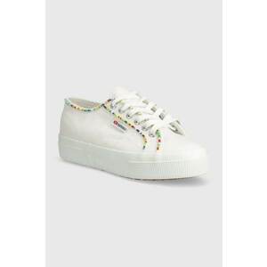 Superga tenisi 2740 MULTICOLOR BEADS femei, culoarea alb, S4131FW imagine