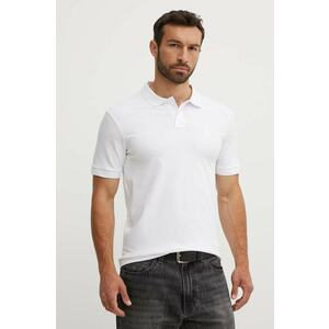 BOSS Orange tricou polo bărbați, culoarea alb, uni, 50507803 imagine