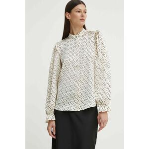 Bruuns Bazaar camasa Acacia Fria femei, culoarea bej, cu guler stand-up, regular imagine