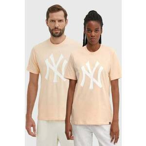 47 brand tricou din bumbac MLB New York Yankees culoarea portocaliu, cu imprimeu, BB017TEMIME617760AF imagine