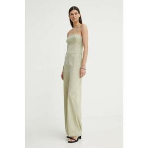 Samsoe Samsoe salopeta SARAI culoarea verde, cold shoulder, F24200071 imagine