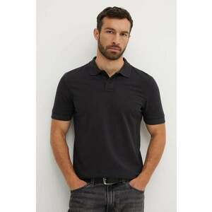 BOSS Orange polo de bumbac culoarea negru, neted, 50507813 imagine