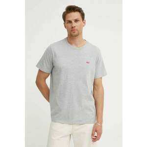Levi's tricou din bumbac barbati, culoarea gri, neted imagine