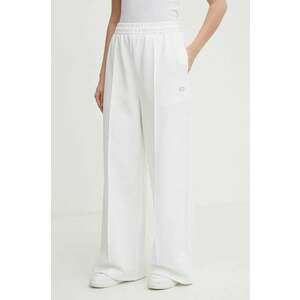 Lacoste pantaloni de trening culoarea alb, neted imagine