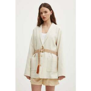 La Petite Française sacou VOYELLE culoarea bej, un singur rand de nasturi, neted imagine