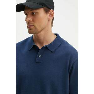 Levi's polo de bumbac culoarea albastru marin, neted, A7294 imagine