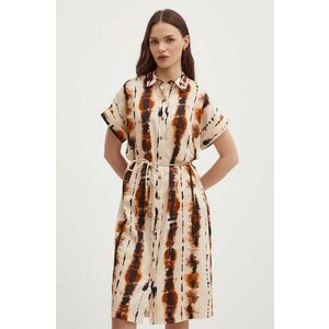 La Petite Française rochie din bumbac RAVIN culoarea bej, mini, dreaptă imagine