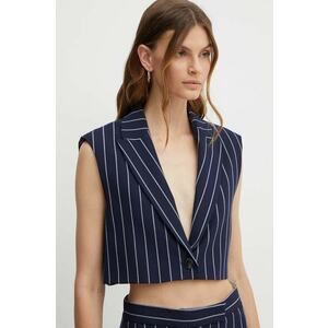 MAX&Co. vestă culoarea bleumarin, un singur rand de nasturi, 2416151022200 imagine