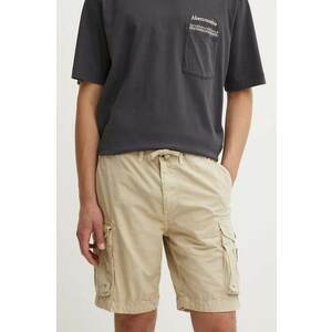 Superdry pantaloni scurti din bumbac culoarea bej imagine