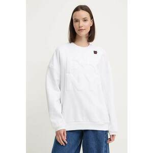 Dkny hanorac de bumbac HEART OF NY femei, culoarea alb, neted, D2B4A138 imagine