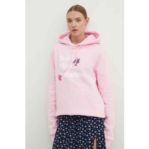 Drivemebikini bluza Sole Mare Vacanze femei, culoarea roz, cu glugă, cu imprimeu imagine