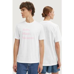 Drivemebikini tricou din bumbac Sole Mare Vacanze culoarea alb, cu imprimeu imagine