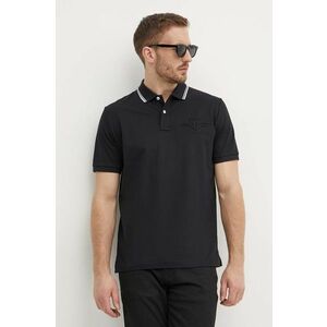 Gant polo de bumbac culoarea negru, cu imprimeu imagine