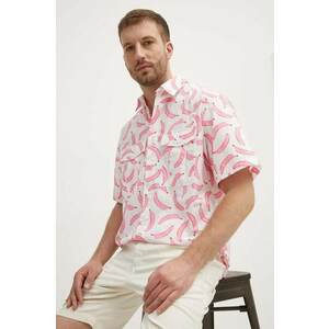 United Colors of Benetton camasa din bumbac barbati, culoarea alb, cu guler clasic, regular imagine