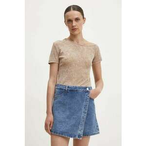 Answear Lab tricou femei, culoarea maro imagine