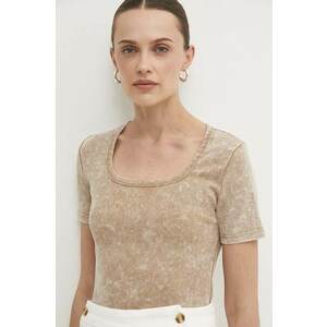 Answear Lab tricou femei, culoarea maro imagine