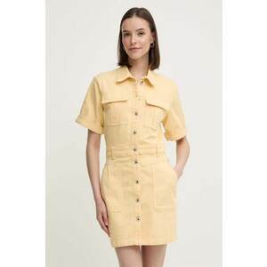Pepe Jeans rochie din denim JILL culoarea galben, mini, dreaptă, PL953577 imagine