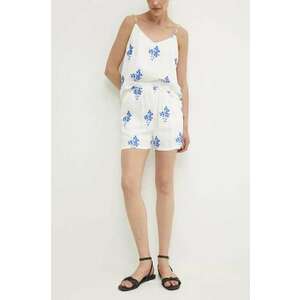 Answear Lab pantaloni scurti din in culoarea alb, modelator, high waist imagine