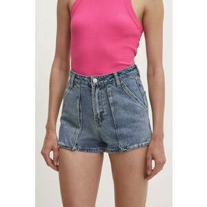 Answear Lab pantaloni scurti jeans femei, neted, high waist imagine