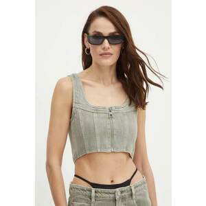 Miss Sixty top din denim 6L2XJ2470000 XJ2470 DENIM SHIRT culoarea verde, neted, 6L2XJ2470000 imagine