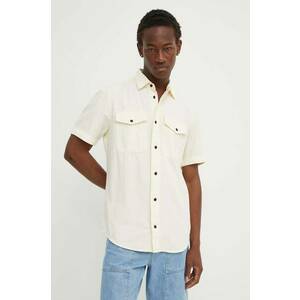 G-Star cămașă din bumbac bărbați, culoarea bej, cu guler clasic, slim, D19751-D454 imagine