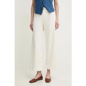 Sandro Ferrone pantaloni femei, culoarea bej, lat, high waist, SFS10XBDSHANNON imagine